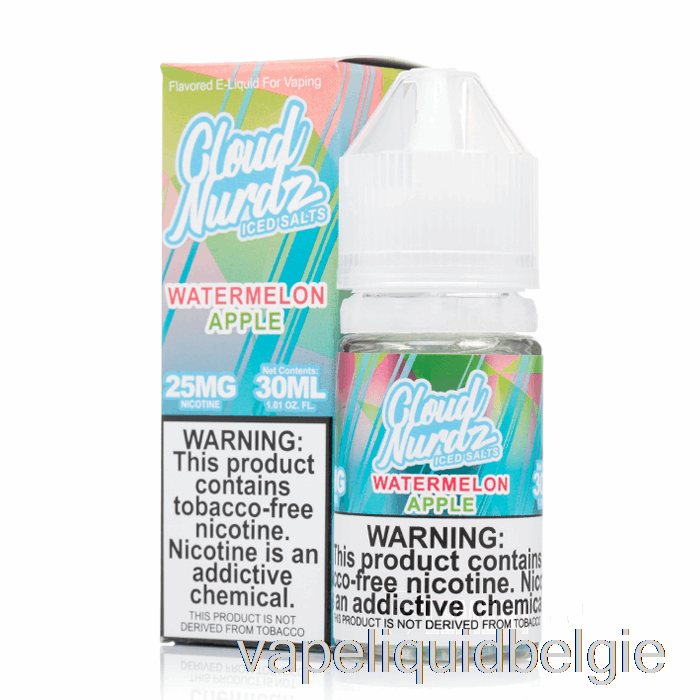 Vape België Ijswatermeloen Appel - Wolk Nurdz Zouten - 30ml 50mg